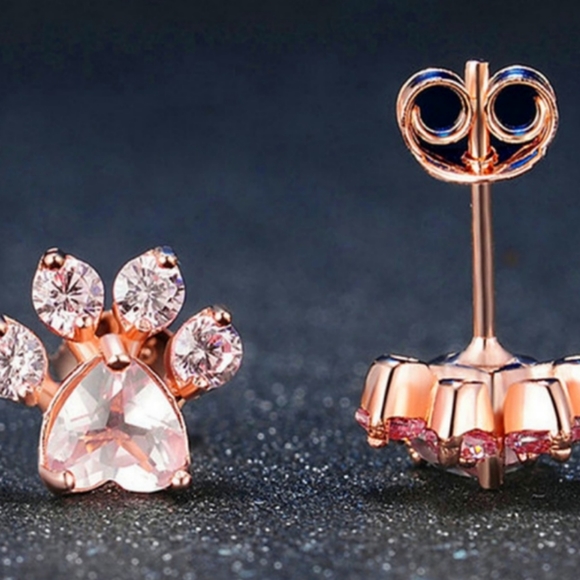 18k Rose Gold Pink Quartz Earrings - Picture 3 of 7